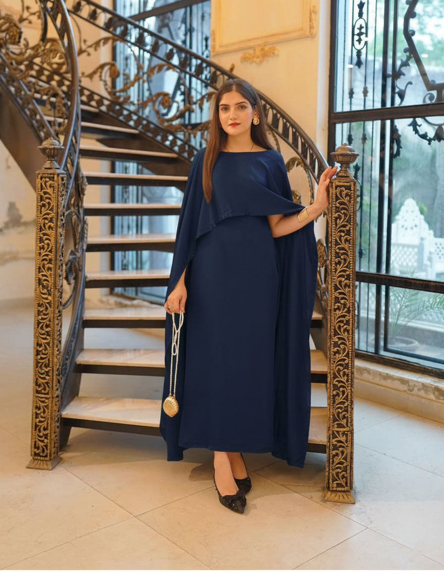 Cap Shawl with long body fitted Maxi 2pcs